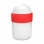 Set of 10 Samix 15 mL white mixing and dispensing jars with red lids, ideal for science and laboratory use.