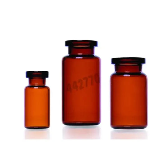 Pasteur Pharmacy 5ml glass vial for science and laboratory use, with 20mm stoppers, shown in the image.