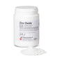 Zinc Oxide Powder, Dispensing Grade, 500g, from Pasteur Pharmacy, shown in a laboratory setting with a white container and measuring tools.
