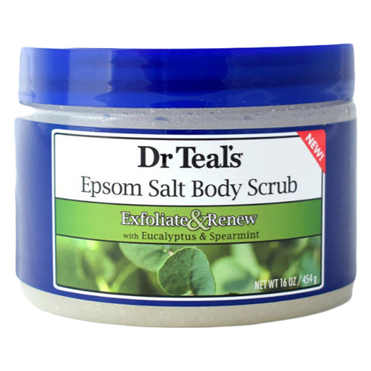 Dr Teal's Eucalyptus and Spearmint Body Scrub by Pasteur Pharmacy, 12 oz exfoliating scrub for smooth, renewed skin