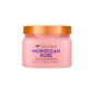 Tree Hut Moroccan Rose Shea Sugar Body Scrub in an 18oz jar, showing the textured scrub with rose-scented ingredients.