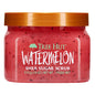 Tree Hut Watermelon Shea Sugar Body Scrub in 18oz jar, featuring pink watermelon scent and exfoliating sugar granules.