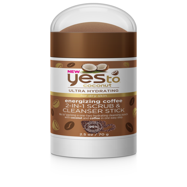 Yes To Coconut Coffee Scrub Stick by Pasteur Pharmacy, 2.5oz, natural exfoliating cleanser with coconut and coffee ingredients.