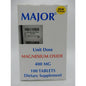 Sectional sofa units with a focus on Major Magnesium Oxide 400mg unit dose tablets, displayed in a clinical setting.