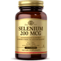 Solgar Selenium 200 mcg supplement in a bottle of 100 tablets, natural dietary mineral supplement for immune support