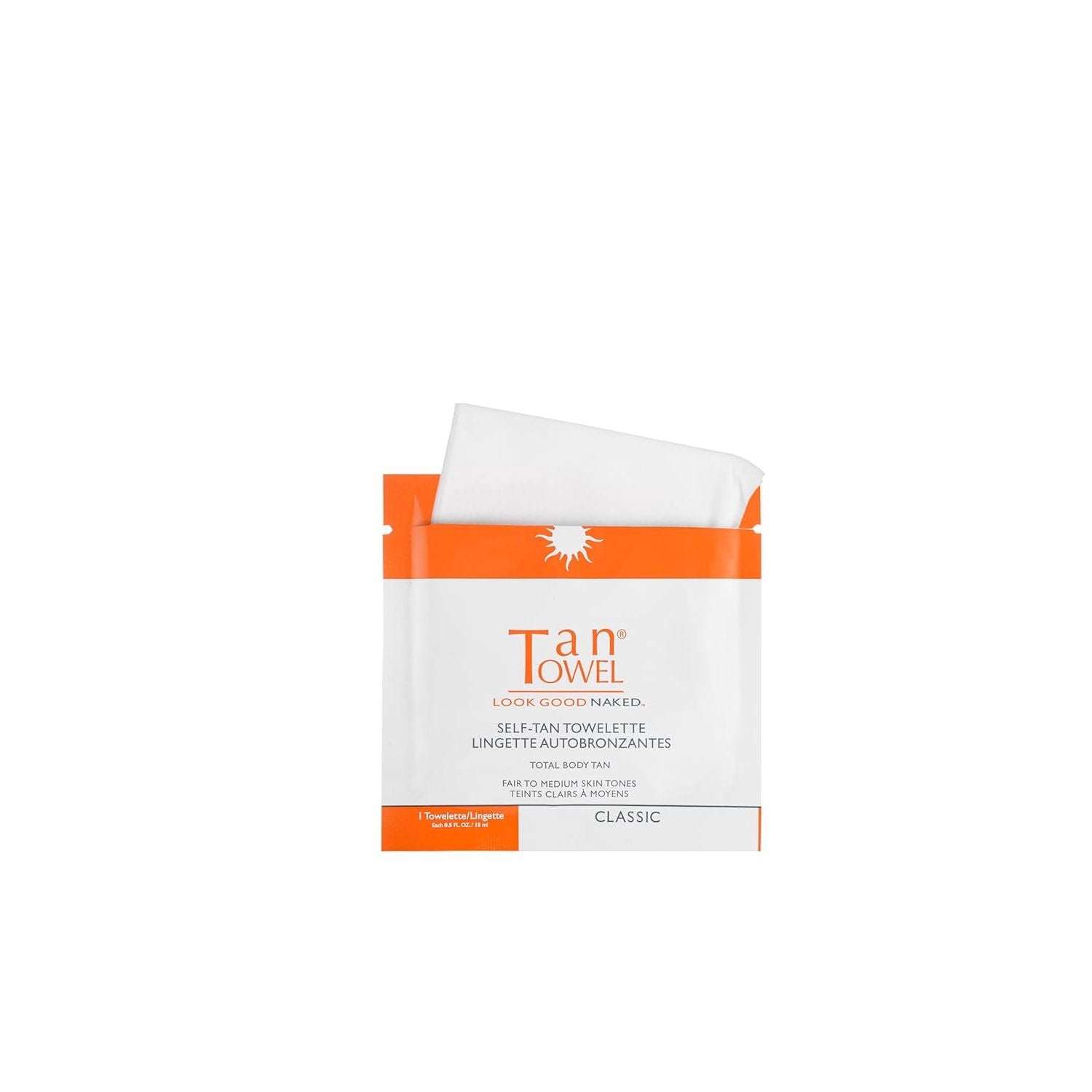 TanTowel self-tanning full body 5-pack by Pasteur Pharmacy, 0.5 FL oz each, featuring natural self-tanner for a sun-kissed glow.