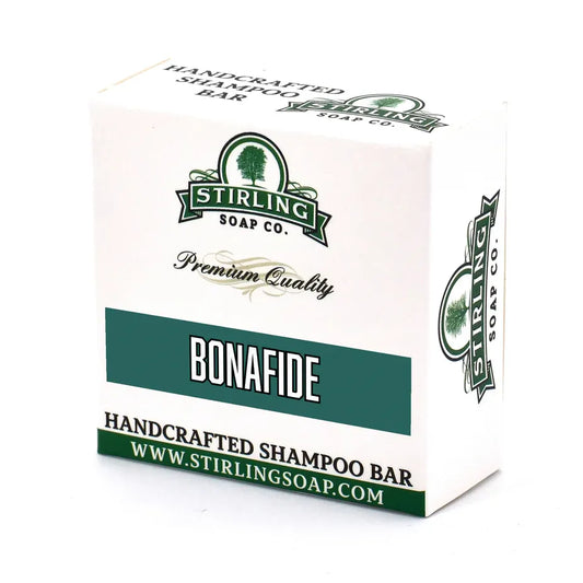 Pasteur Pharmacy Stirling Soap Co. Bonafide Shampoo Bar 3.8 oz, natural solid shampoo bar for hair cleansing and care.