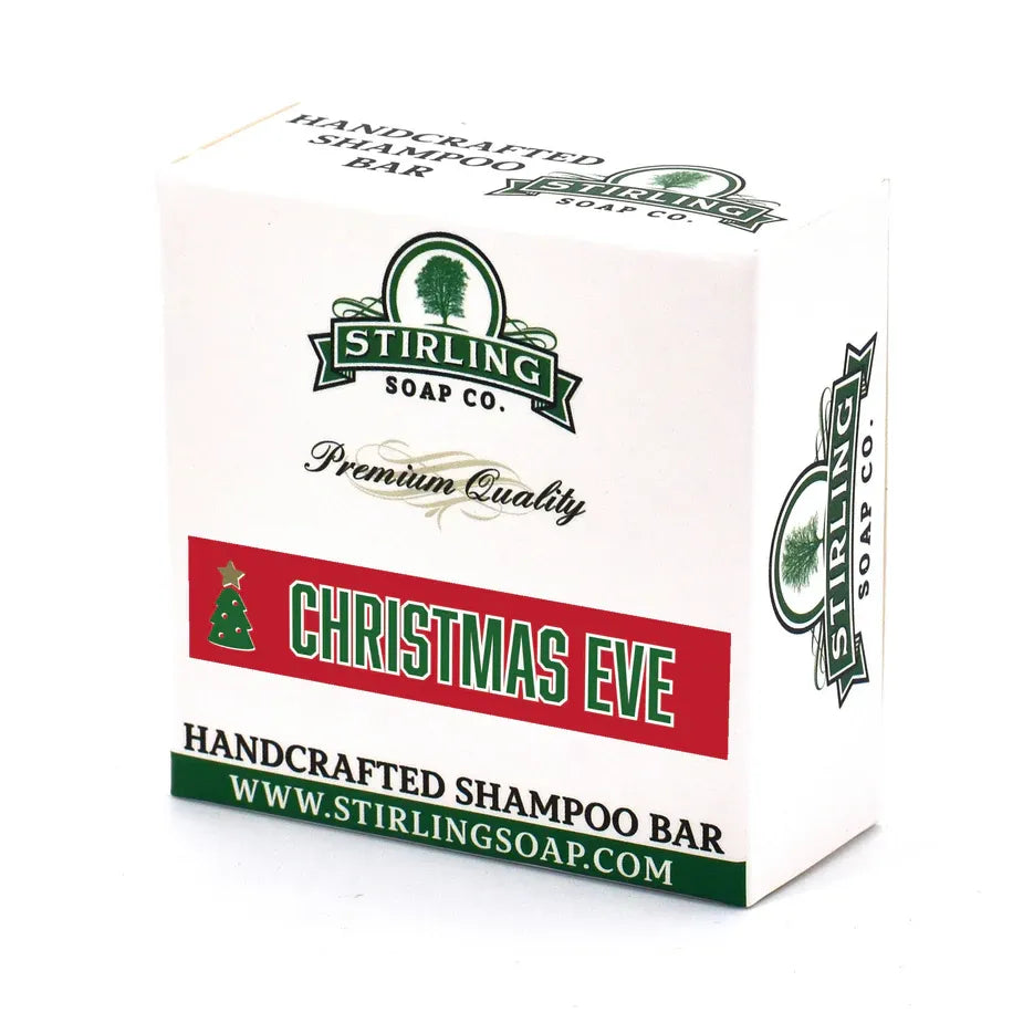 Stirling Soap Co. Christmas Eve Shampoo Bar by Pasteur Pharmacy, 3.8 oz, featuring a natural soap bar for hair cleansing.