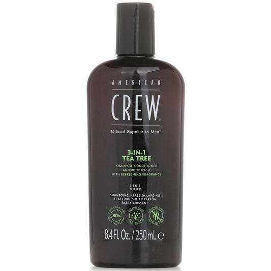 American Crew Tea Tree Shampoo 8.4 oz in a clear bottle with green label, part of Pasteur Pharmacy's shampoo and conditioner collection.