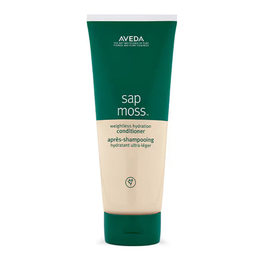 Aveda Sap Moss Weightless Hydration Conditioner in 6.7 oz bottle, shampoo and conditioner line, with green and white packaging