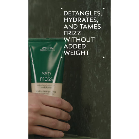 Aveda Sap Moss Weightless Hydration Conditioner in 6.7 oz bottle, creamy conditioner for lightweight moisture and hair hydration.