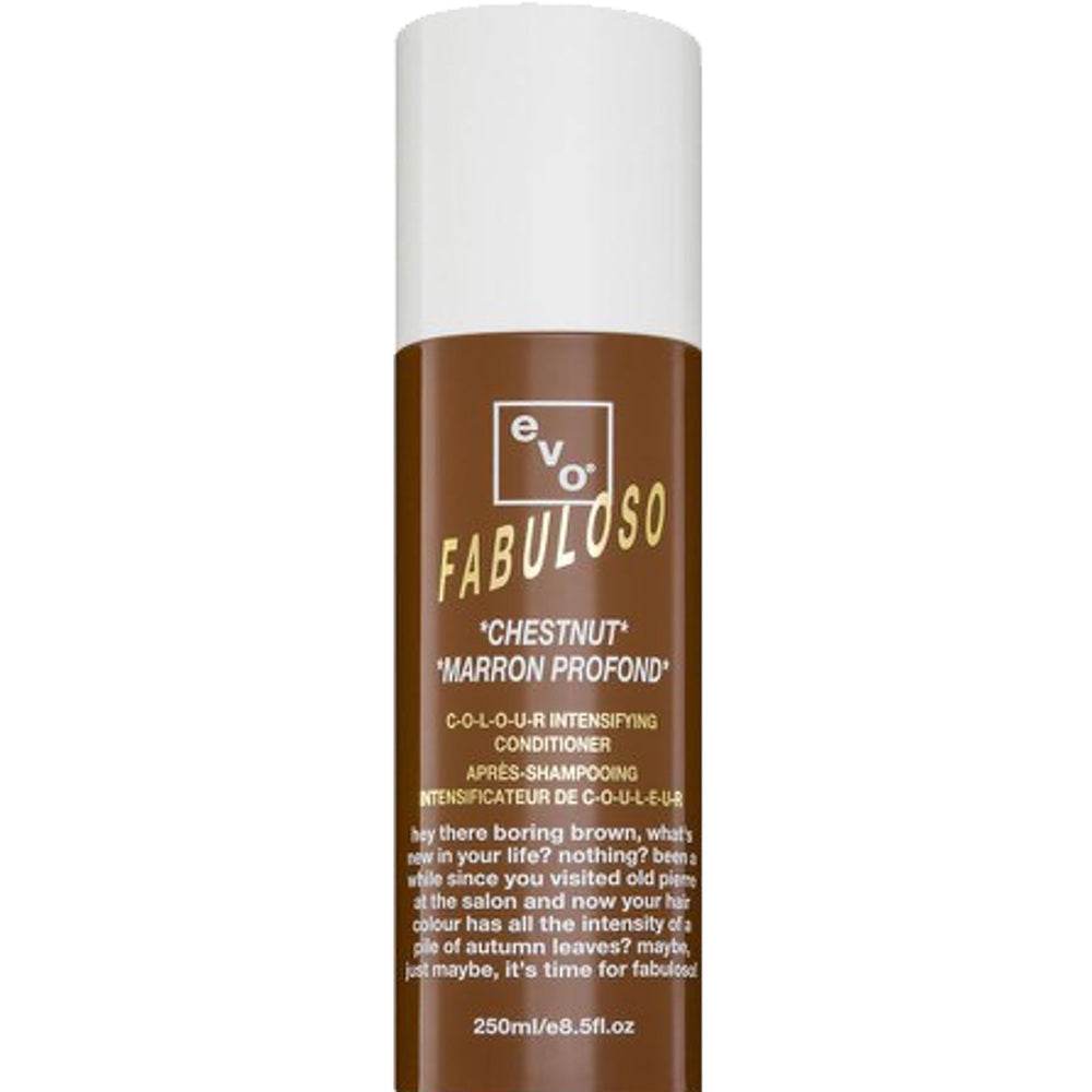 EVO Fabuloso Chestnut Colour Conditioner in 250ml bottle, nourishing shampoo and conditioner for color-treated hair.