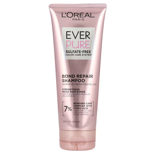 L'Oréal Paris EverPure sulfate-free conditioner for color-treated hair in a 6.8 fl oz bottle, with a sleek green and white design.