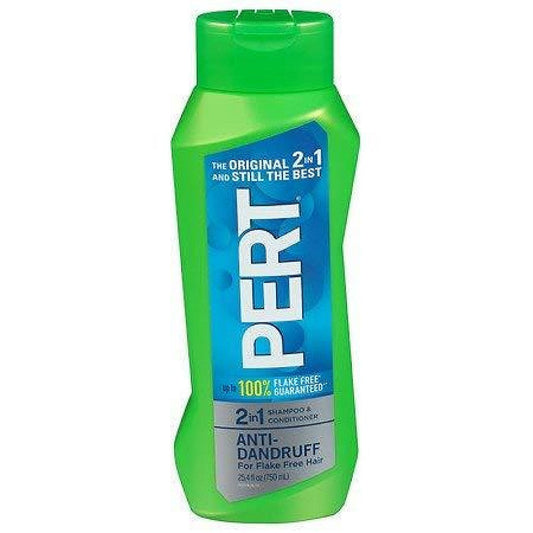 Pert Plus 2-in-1 shampoo and conditioner bottle for dandruff control, 25.4 fl oz, from Pasteur Pharmacy.