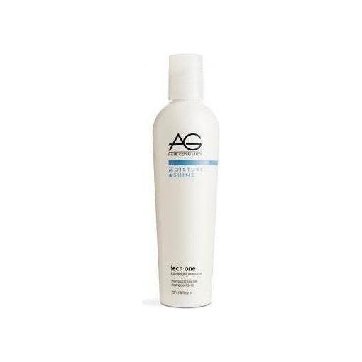 AG Moisture & Shine Tech One Lightweight Shampoo by Pasteur Pharmacy, 237ml, showing the shampoo bottle with sleek design and label.
