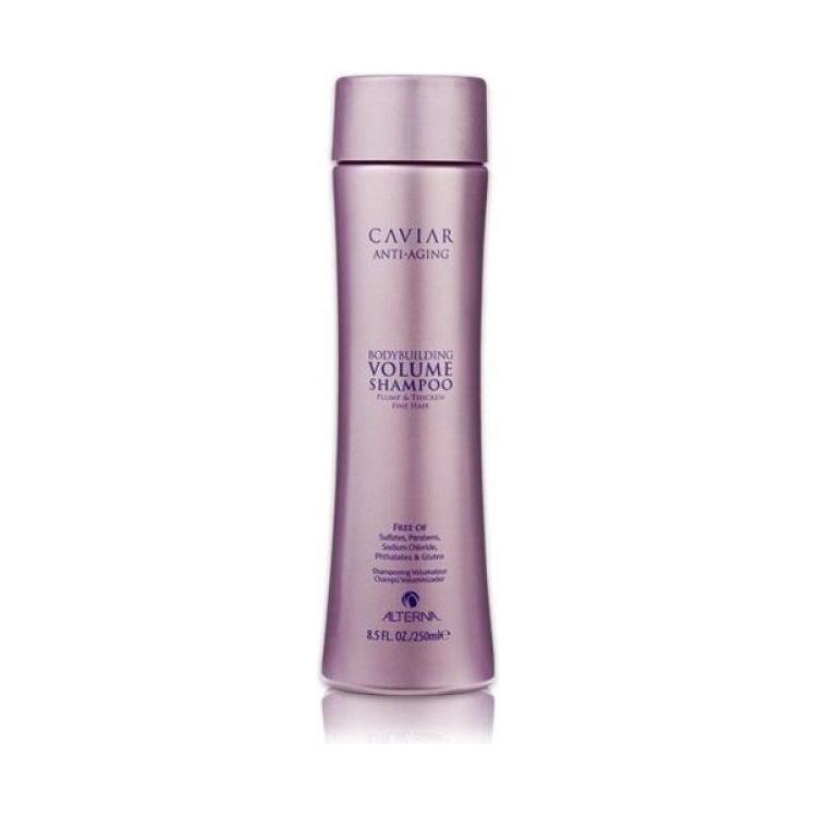 Alterna Caviar Anti-Aging Bodybuilding Volume Shampoo in 250ml bottle, designed to add volume and strengthen hair.