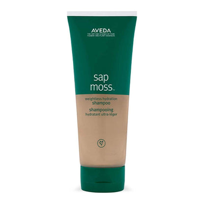 Aveda Sap Moss Weightless Hydration Shampoo bottle, 6.7 fl oz, displayed with its label and packaging for hydration and gentle cleansing.