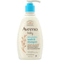 Aveeno Baby Wash and Shampoo in a 12 oz bottle, lightly scented, gentle formula for baby's delicate skin and hair.