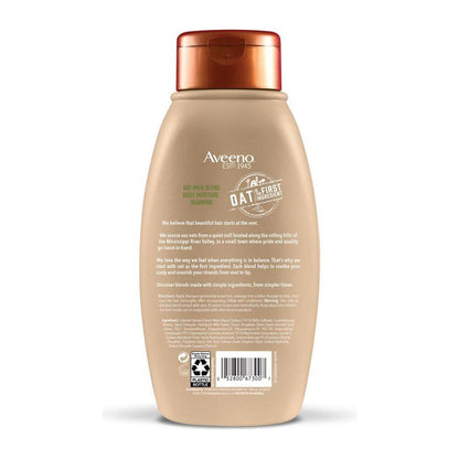Aveeno Scalp Soothing Oat Milk Blend Shampoo in a 12 fl oz bottle, featuring gentle, nourishing formula for healthy scalp.