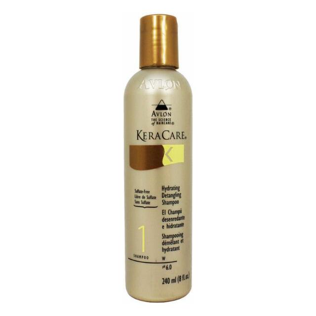 Avlon KeraCare 1 Hydrating Detangling Classic Shampoo in 8oz bottle, clear liquid shampoo for gentle hair cleansing