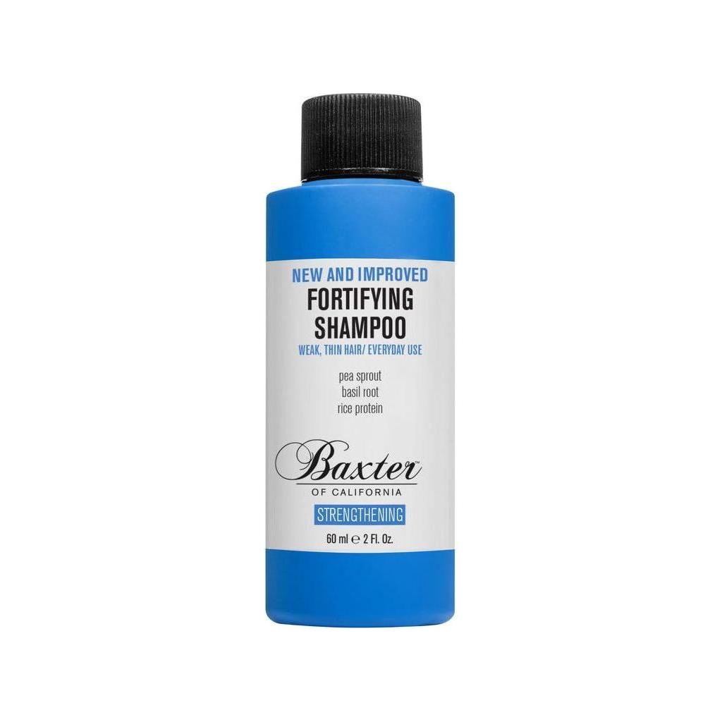 Baxter of California Fortifying Shampoo 8 oz in a clear bottle with black cap, designed for strengthening hair.