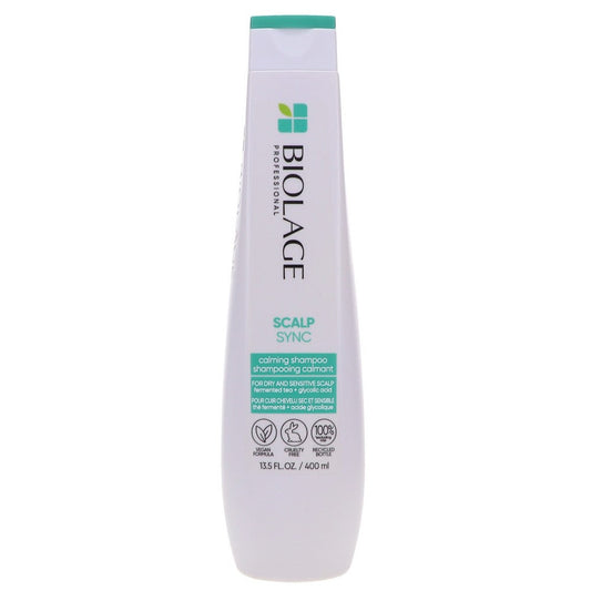 Biolage Scalp Sync Calming Shampoo in 400ml bottle, gentle shampoo by Pasteur Pharmacy for scalp soothing and refreshment.