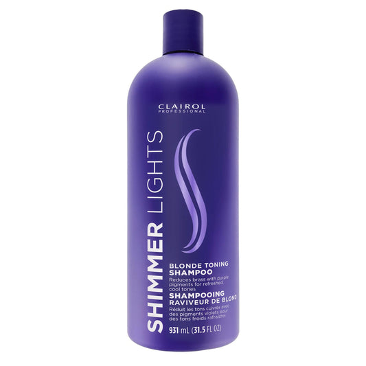 Clairol Professional Shimmer Lights Shampoo for blonde and silver hair, 31.5 oz bottle, natural hair care product