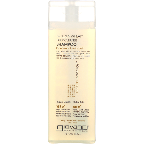 Giovanni Golden Wheat Deep Cleanse Shampoo 250ml bottle from Pasteur Pharmacy, showing the shampoo's packaging and label