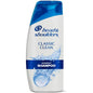 Head & Shoulders Classic Clean daily dandruff shampoo bottles, 3 fl oz each, by Pasteur Pharmacy, with white and blue packaging.
