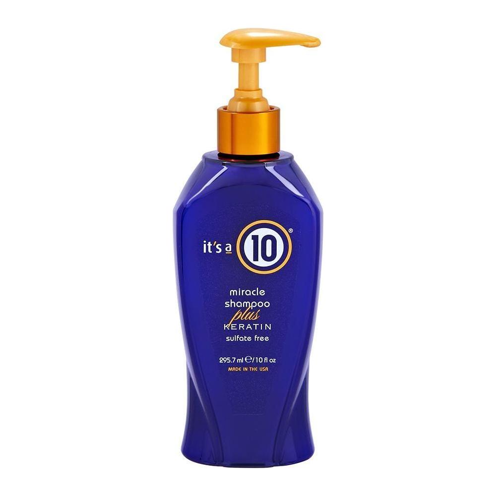 Pasteur Pharmacy It's a 10 Miracle Shampoo Plus Keratin in 10 oz bottle, showing the shampoo bottle with label and product details.