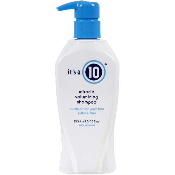 Pasteur Pharmacy It's a 10 Miracle Volumizing Shampoo 10 oz bottle with clear labeling and a sleek design.