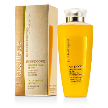 J. F. Lazartigue Tea Oil Delicate Shampoo 200ml bottle, gentle hair cleanser with tea oil for nourishing and softening hair.