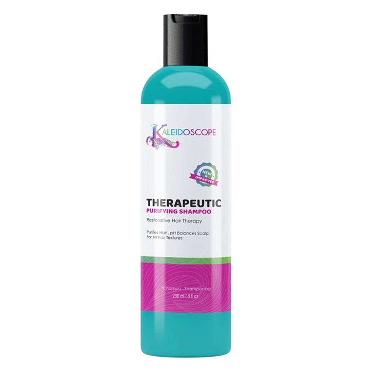 Kaleidoscope Therapeutic Growth Shampoo by Pasteur Pharmacy in 8 oz bottle, showing the shampoo bottle with label and cap.