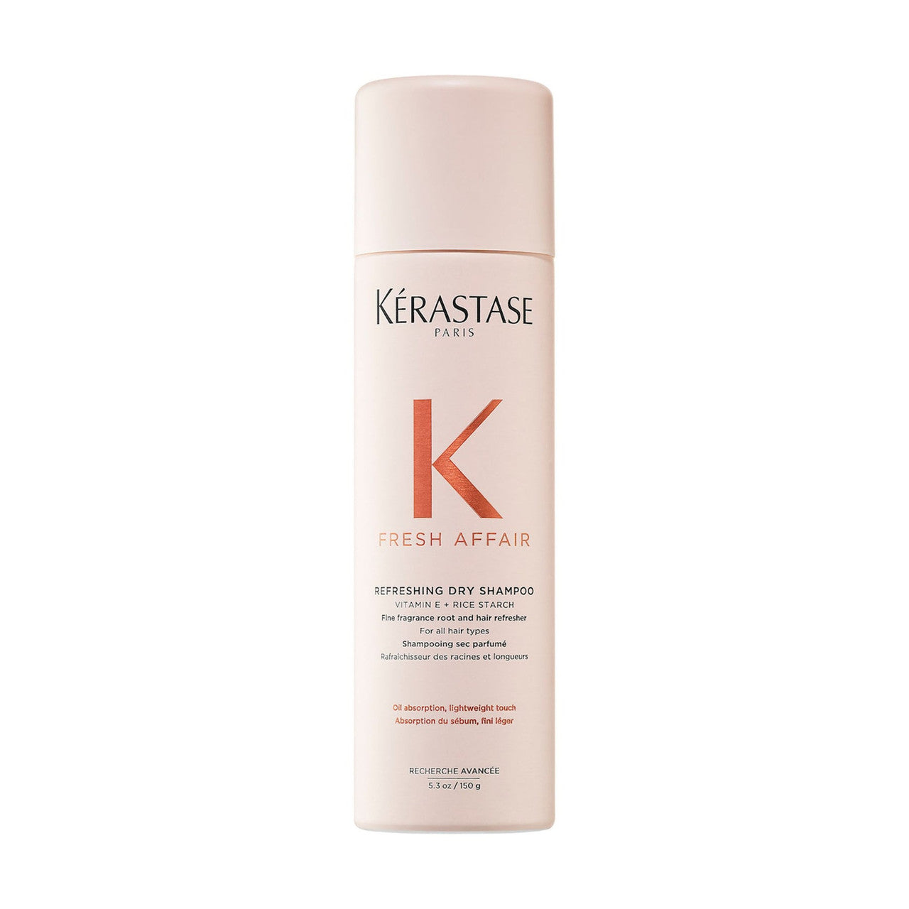 Kérastase Fresh Affair refreshing dry shampoo bottle, 233 ml, for revitalizing hair with a lightweight, clean feel.
