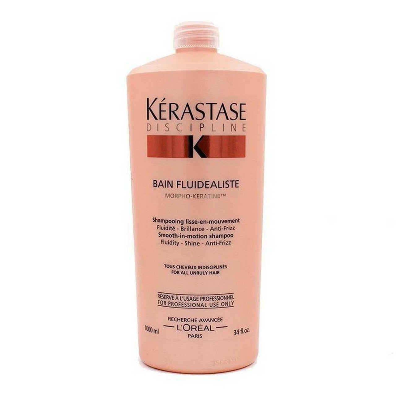 Kerastase Discipline Bain Fluidealiste Shampoo in a sleek bottle, designed for frizz control and smooth hair.
