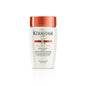Kerastase Nutritive Bain Satin Shampoo in 250ml bottle, smooth and nourishing hair care product, shown in a clear shampoo bottle.