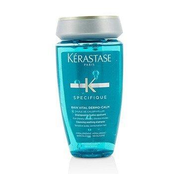 Kerastase Specifique Bain Vital Dermo-Calm soothing shampoo in 250ml bottle, designed for sensitive scalps and combination hair.