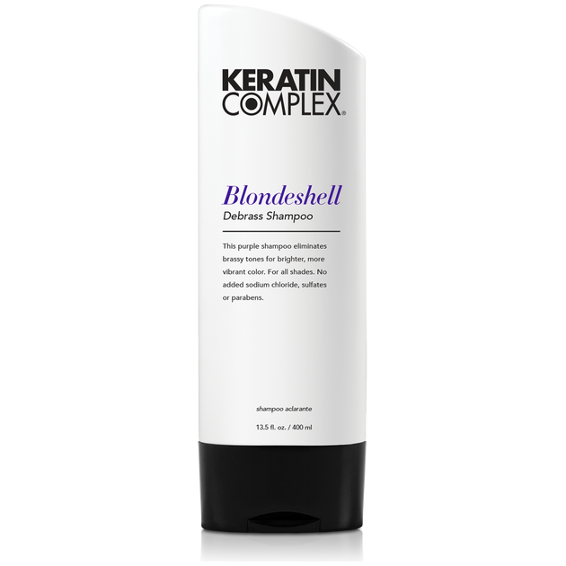 Keratin Complex Blondeshell Shampoo by Pasteur Pharmacy, keratin-enriched shampoo in 400ml bottle, for blonde hair care.