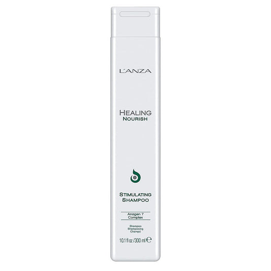 L'anza Healing Hair Care Nourish Stimulating Shampoo in 10.1 oz bottle, showing the shampoo bottle with the label visible.