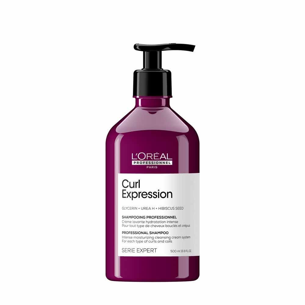L'Oréal Professionnel Curl Expression Intense Moisture Shampoo Cream in 500ml bottle, designed for curly hair care.