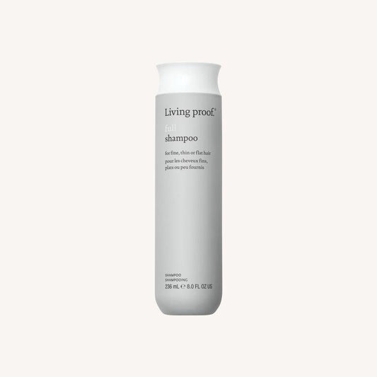 Living Proof Full Shampoo for fine, thin, or flat hair in an 8 oz bottle, designed to add volume and thickness.