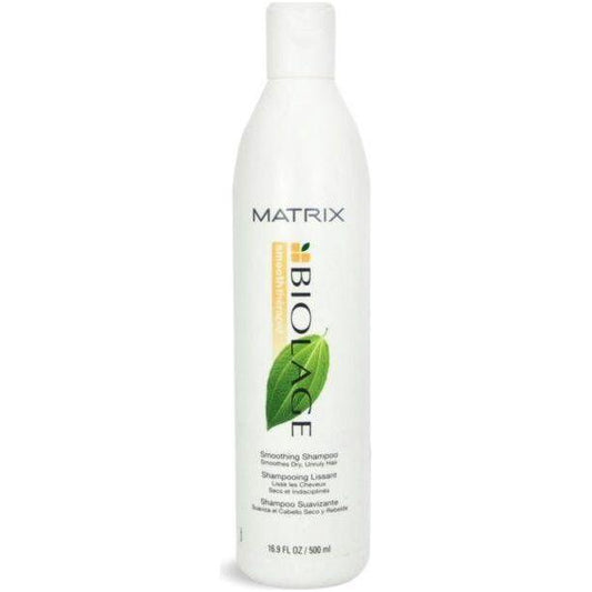 Matrix Biolage Smooth Therapie Smoothing Shampoo 500ml bottle, creamy formula for sleek, frizz-free hair.