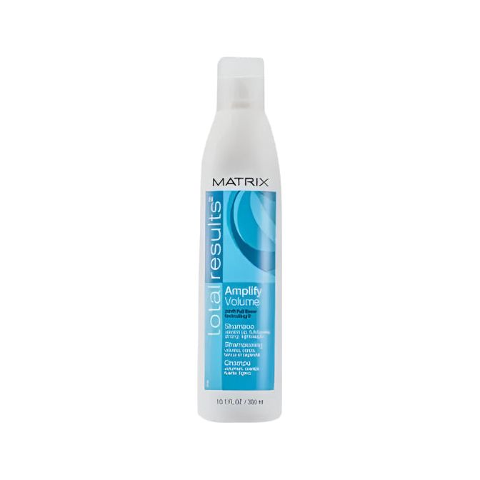 Matrix Total Results Amplify Volume Shampoo 300ml bottle, featuring a sleek design and vibrant label for thickening hair.