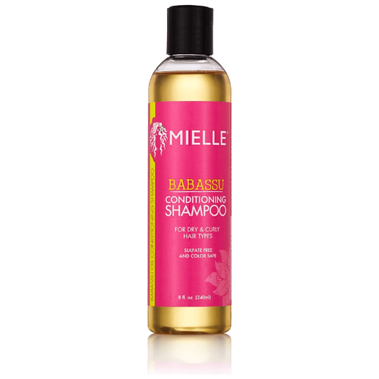 Mielle Organics Babassu Oil sulfate-free shampoo in 8 oz bottle, gentle hair cleanser with natural ingredients