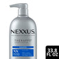 Nexxus Ultimate Moisture Shampoo in a 33.8 fl oz bottle, hydrating hair care product with creamy formula, displayed on a plain background.