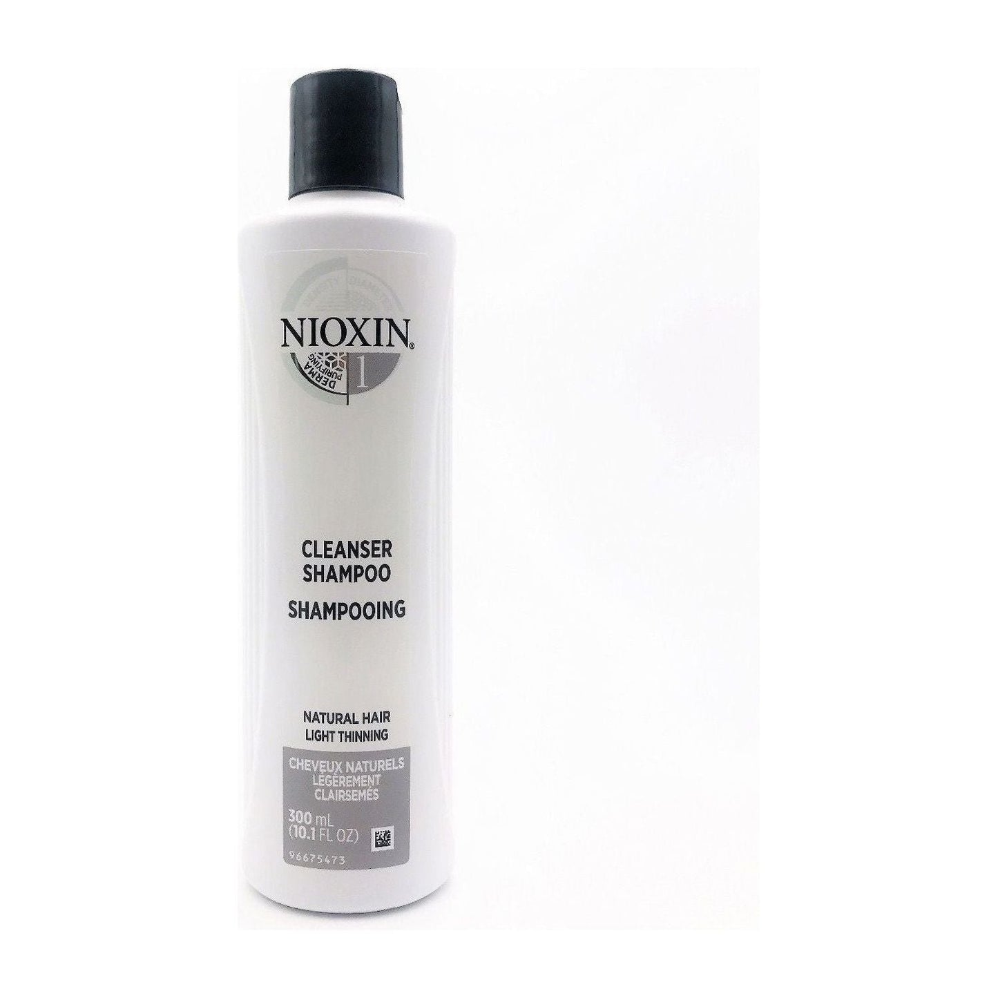 Nioxin System 1 Natural Hair Light Thinning Cleanser Shampoo in 10.1 fl oz bottle, designed for fine, thinning hair.