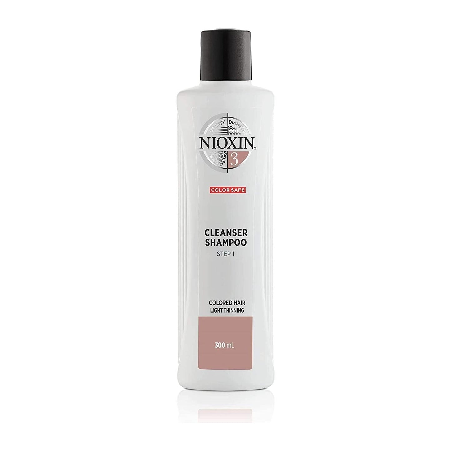Nioxin System 3 Cleanser Shampoo in a 10.1 fl oz bottle, designed for thinning hair and scalp cleansing.