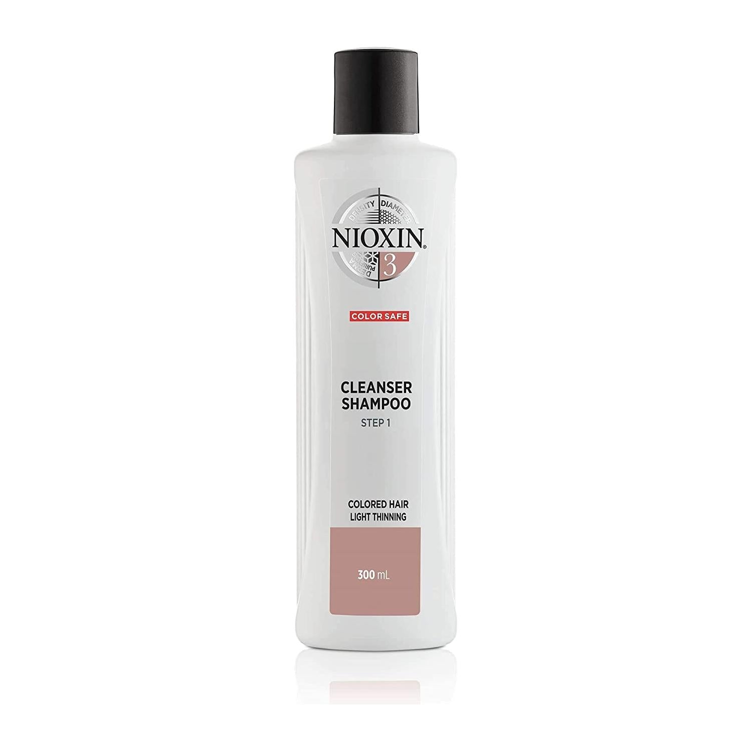 Nioxin System 3 Cleanser Shampoo in a 10.1 fl oz bottle, designed for thinning hair and scalp cleansing.
