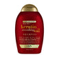 OGX Frizz-Free & Keratin Smoothing 5-in-1 Oil Shampoo bottle from Pasteur Pharmacy, 13 oz, with sleek packaging and label.