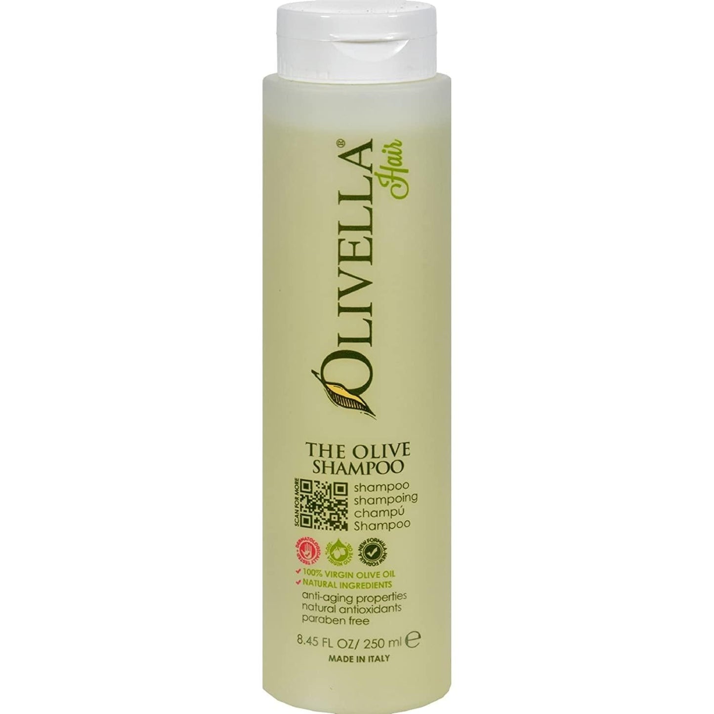 Olivella The Olive Shampoo by Pasteur Pharmacy in 8.5 fl oz bottle, natural formula with olive extract for healthy hair.